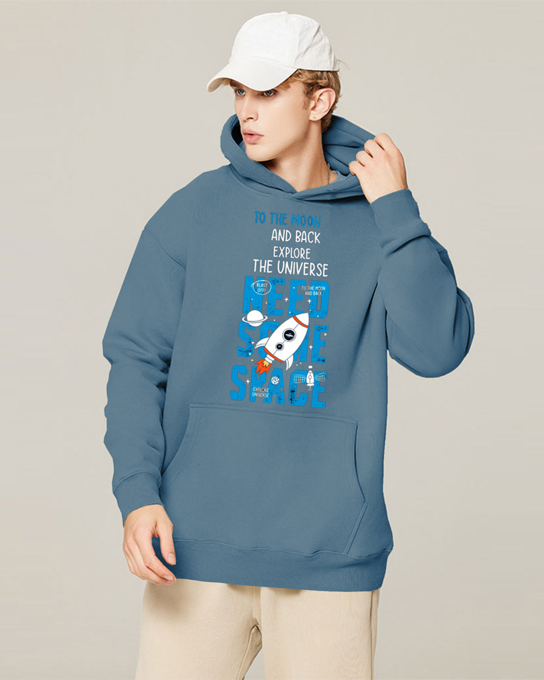 Jupiter Hotep Oversized I Need Space Printed Hoodie