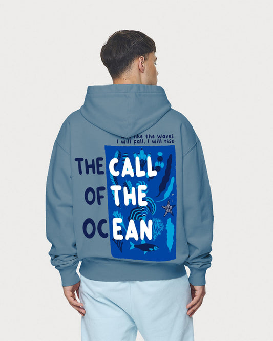 Jupiter Hotep Oversized Ocean Printed Hoodie