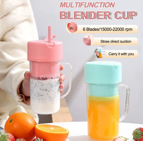 Portable Juicer Blender Bottle with Straw