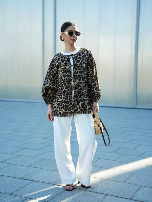 Animal Print Coquette Shirt